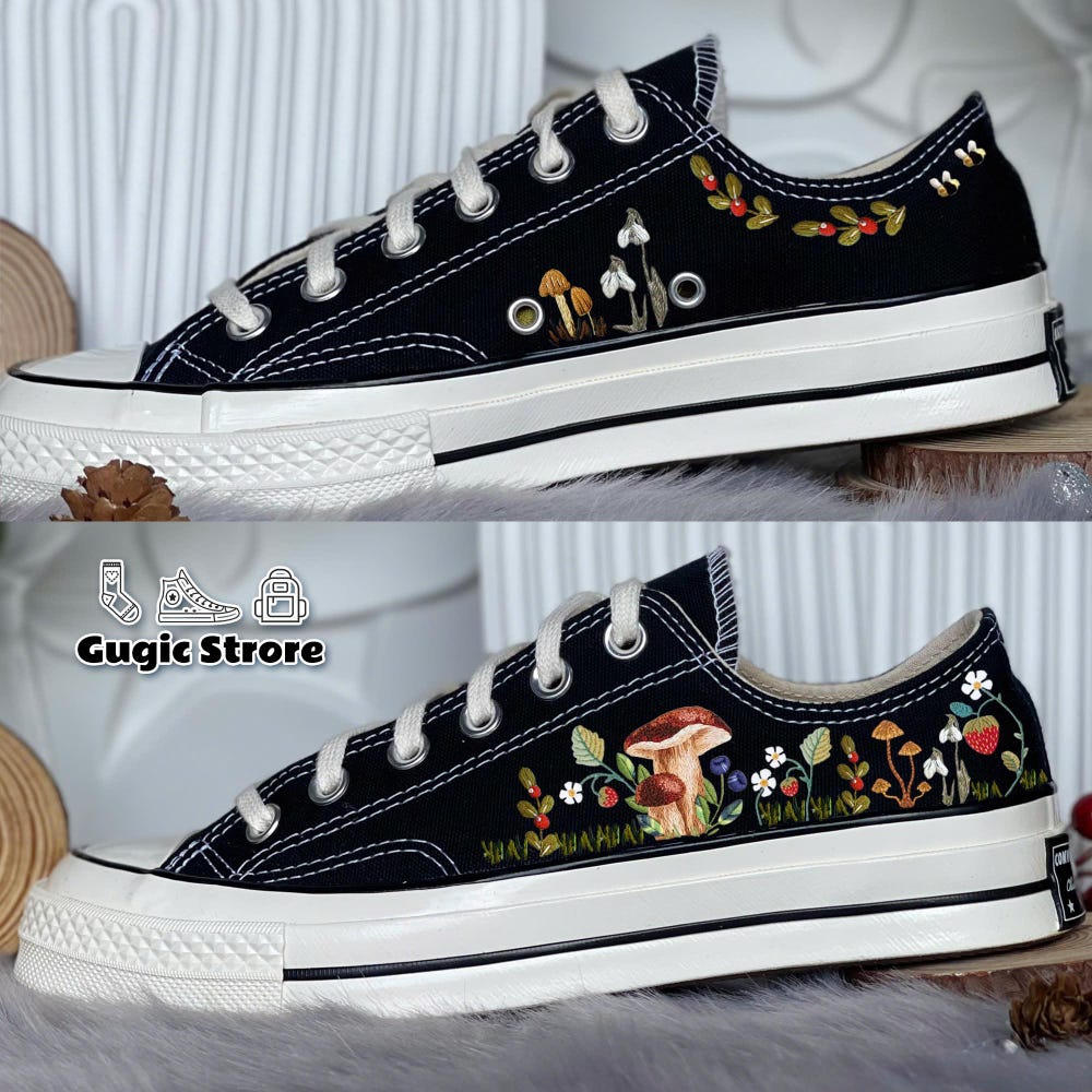 Mushroom Converse, Custom Converse Low Tops